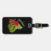Aloha Tropical Hibiscus on Dark Personalized Bagagelabel (Voorkant horizontaal)