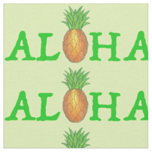 ALOHA Tropical Island Hawaiian Pineapple Green Stof