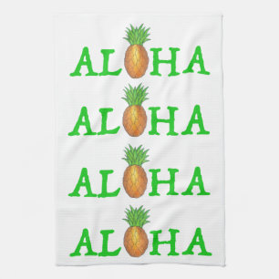 ALOHA Tropical Island Hawaiian Pineapple Towel Theedoek