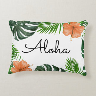 Aloha Tropical Leaf en Hibiscus Sierkussen Accent Kussen