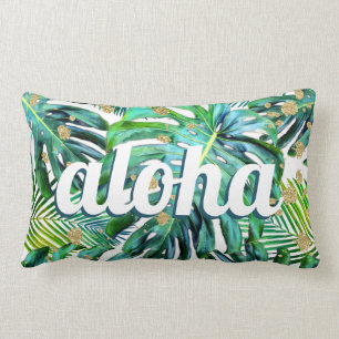 Aloha Tropical Leaf Pattern Monstera Hawaii Beach Kussen