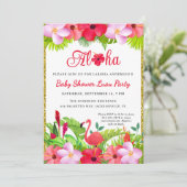 Aloha Tropical Luau Baby shower Invitation (Debout devant)