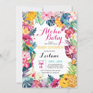 Aloha Tropical Luau Baby shower Kaart
