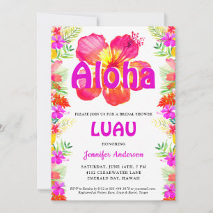 Aloha Tropical Luau Bridal Shower Kaart