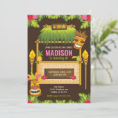 Aloha Tropical Luau Invitation d'anniversaire Flor (Debout devant)