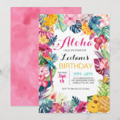 Aloha Tropical Luau Verjaardag Kaart (Voorkant / Achterkant)