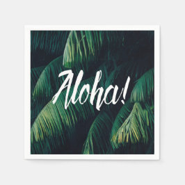 Aloha Tropical Palm Leaves Typography Servet