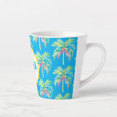 Aloha Tropical Palm Tree Blue Latte Mug (Droite)