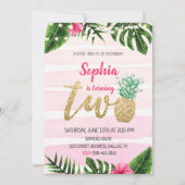 Aloha Tropical Rose Deux Invitation Anniversaire (Devant)