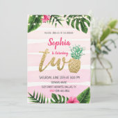 Aloha Tropical Rose Deux Invitation Anniversaire (Debout devant)