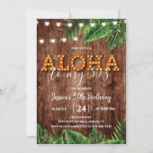 Aloha Tropical Rustique Invitation d'anniversaire (Devant)