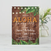 Aloha Tropical Rustique Invitation d'anniversaire (Debout devant)