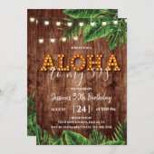 Aloha Tropical Rustique Invitation d'anniversaire (Devant / Derrière)