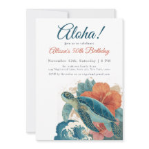 Aloha Tropical Sea Turtle Hawaiian Luau Birthday