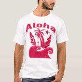 Aloha Tropical Wave Beach Illustration T-shirt (Voorkant)