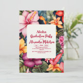 Aloha Tropisch Afstuderen Luau Kaart (Staand voorkant)