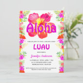 Aloha Tropisch Afstuderen Luau Uitnodiging (Staand voorkant)