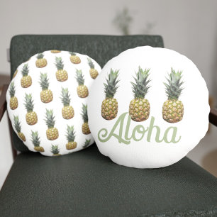 Aloha Tropisch Ananas Patroon Rond Kussen