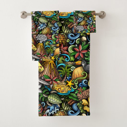 ALOHA Tropisch Bad Handdoek (Insitu)