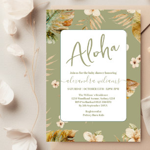 Aloha tropisch bloemig baby shower kaart
