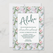 Aloha tropisch bloemig baby shower kaart (Voorkant)