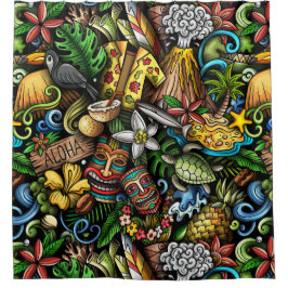 ALOHA Tropisch Douchegordijn