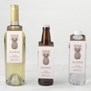 Aloha tropisch feest met ananas flessenhanger