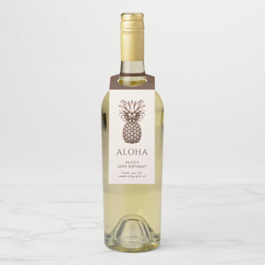 Aloha tropisch feest met ananas flessenhanger (Op fles)