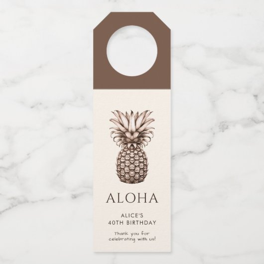 Aloha tropisch feest met ananas flessenhanger (Voorkant)