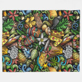 ALOHA Tropisch Fleece Deken (Voorkant (Horizontaal))