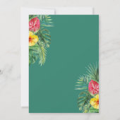 Aloha Tropisch Floral Roze Baby shower Kaart (Achterkant)