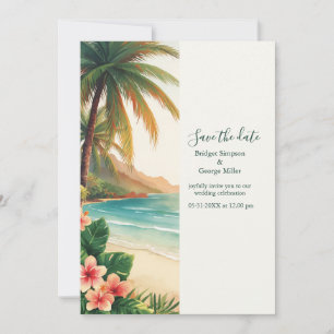 aloha tropisch Hawaï strand Palm Kust Bruiloft Kaart