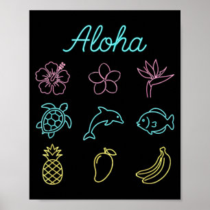 Aloha Tropisch Hawaïaans Eiland Zomer Poster