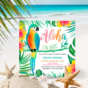 Aloha Tropisch Hibiscus Parrot Vrijgezellenfeest Kaart