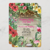 Aloha Tropisch Hout Bloemen Bladeren & Lichten Lua Kaart (Voorkant / Achterkant)