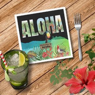 Aloha Tropisch Paradijs Toekan Papieren Servet