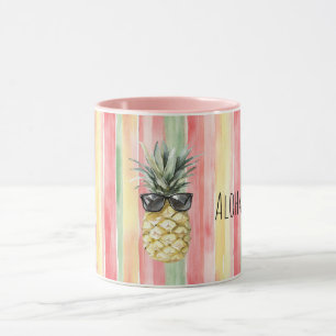 Aloha Tropisch Roze Mint Groen Geel Ananas Mok
