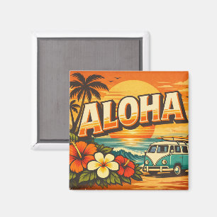 Aloha Tropisch Strand Zonsondergang Scene Magneet