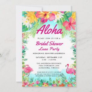 Aloha Tropisch Vrijgezellenfeest Luau Uitnodiging