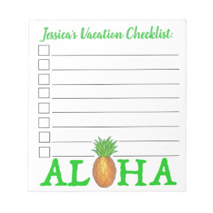 ALOHA tropische anananasesthesiecontrolelijst Notitieblok