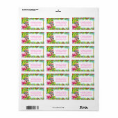 Aloha Tropische Flamingo Fun Retouradres Etiket (Full Sheet)