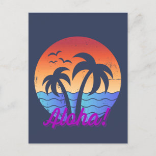 Aloha - tropische Hawaïaanse zonsondergang Briefkaart