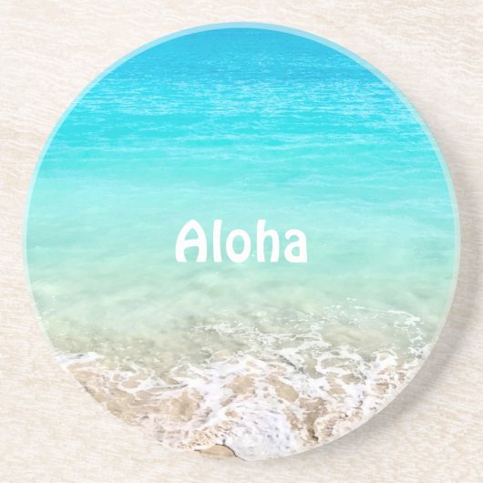 Aloha Tropische Hawaiiaanse Oceaan Zandsteen Onderzetter (Voorkant)