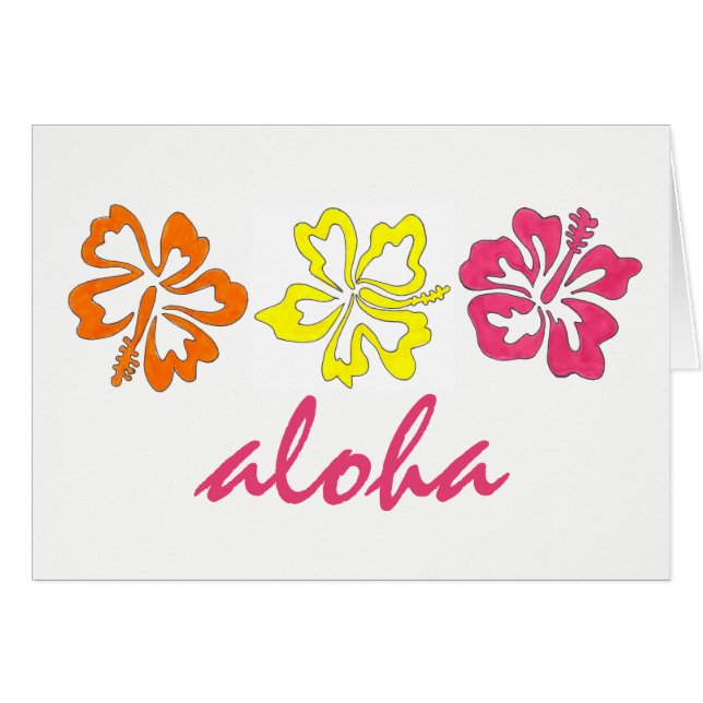 ALOHA Tropische Hawaiian Island Hibiscus Flowers (Voorkant Horizontaal)
