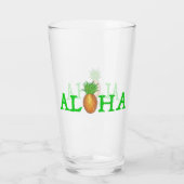 ALOHA Tropische Hawaiian Island Pineappel Fruit Glas (Achterkant)