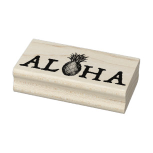 ALOHA Tropische Hawaiian Island Pineappel Fruit Rubberstempel