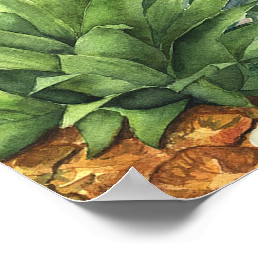 Aloha Tropische houtskoolbladeren en lichte zomer Poster (Hoek)