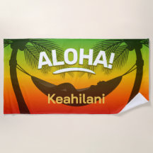 ALOHA Tropische Palm en Zonsondergang