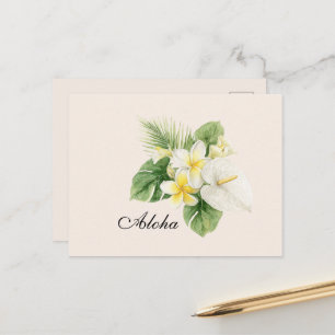 Aloha Tropische Plumeria Bloemen Briefkaart