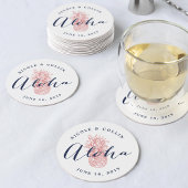 Aloha tropische Waterverf ananas Ronde Kartonnen Onderzetter